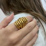 Ατσάλινο δαχτυλίδι χρυσό