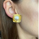 Ατσάλινα σκουλαρίκια με πέρλα